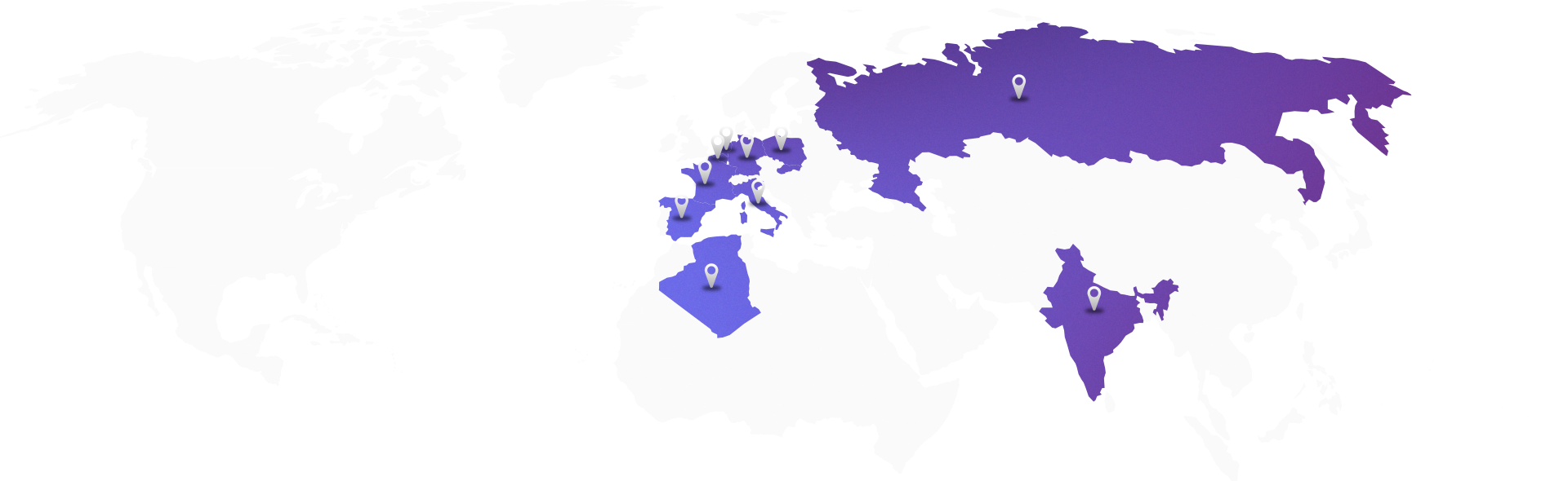 World map where we sold smart solutions for Industrial IoT